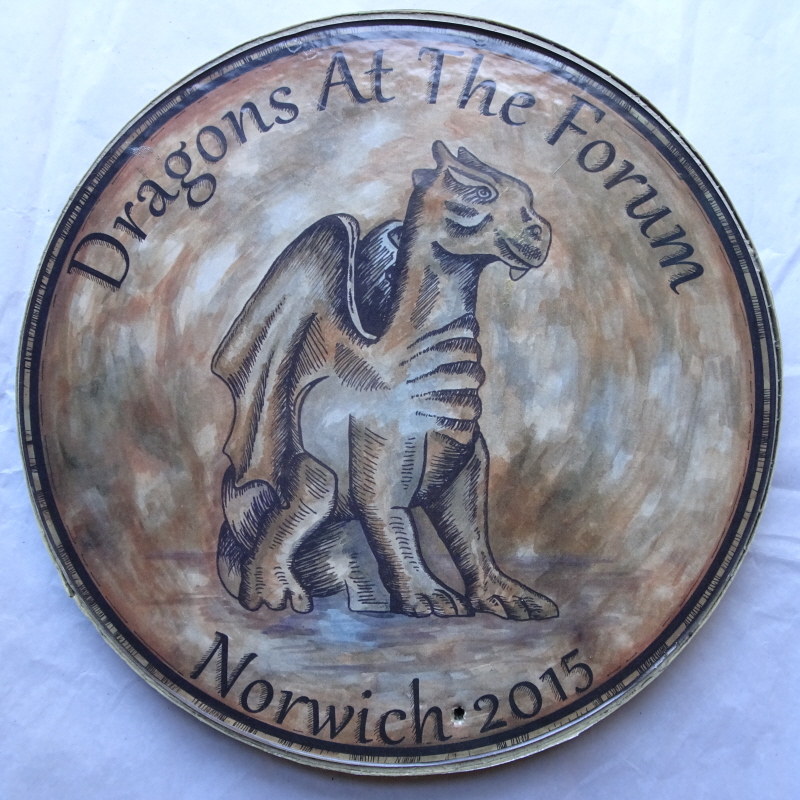 Disc with a dragon on it.